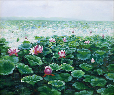 荷塘锦鲤