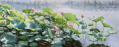 荷塘锦鲤